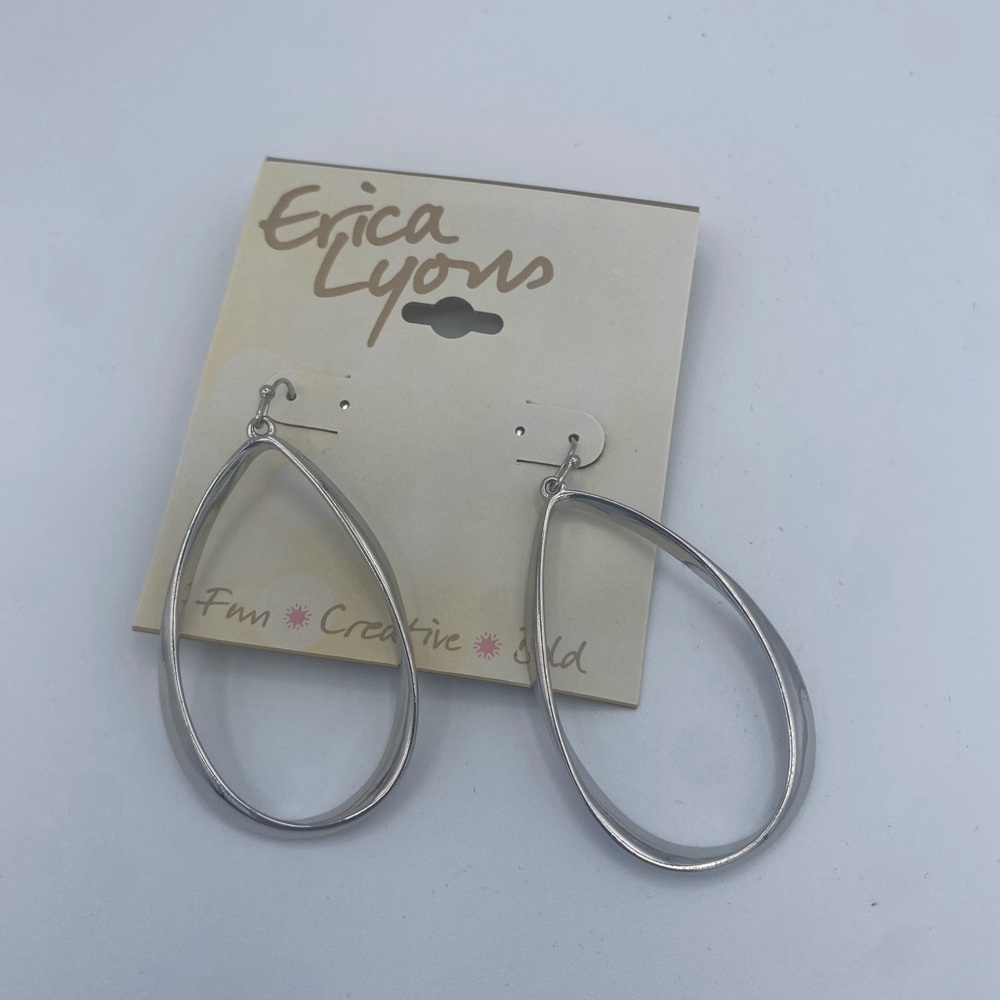 Erica Lyons Silver Teardrop Earrings
